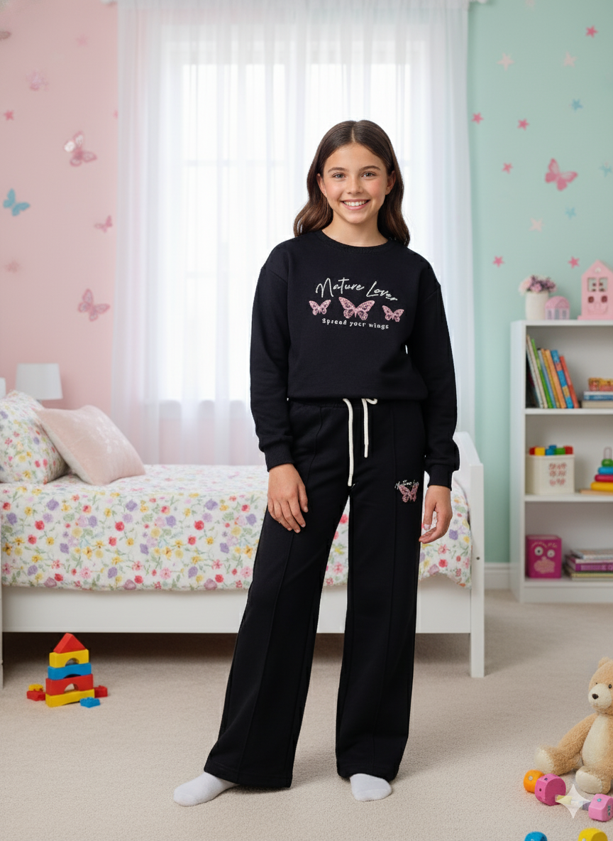 Owersize Kesim Kız Çocuk Eşofman Takım