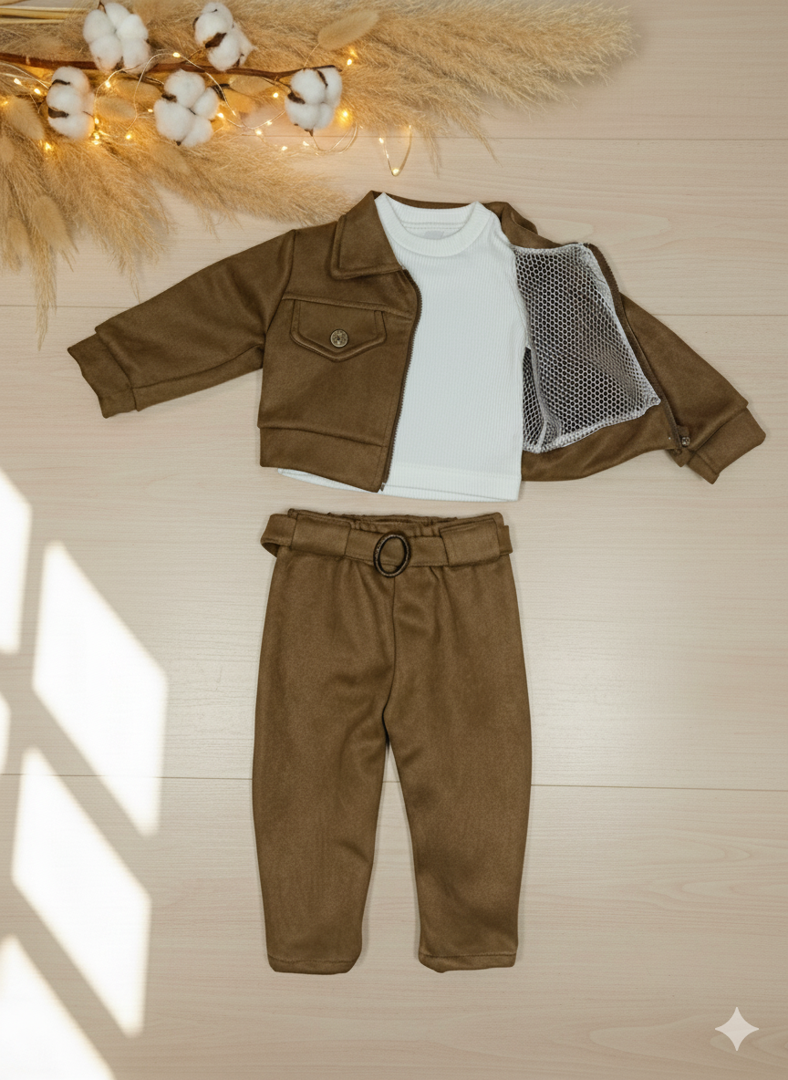 Süet Ceket Pantalon Takım 