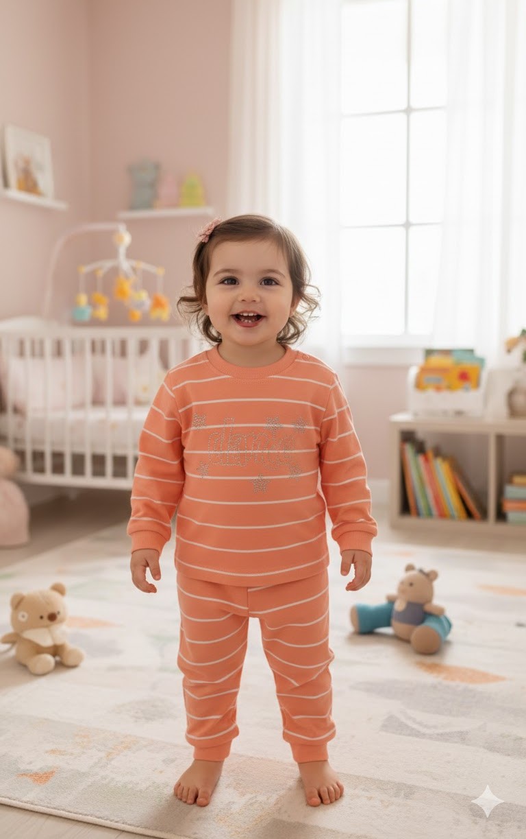 Çizgili Turuncu Pijama Takımı