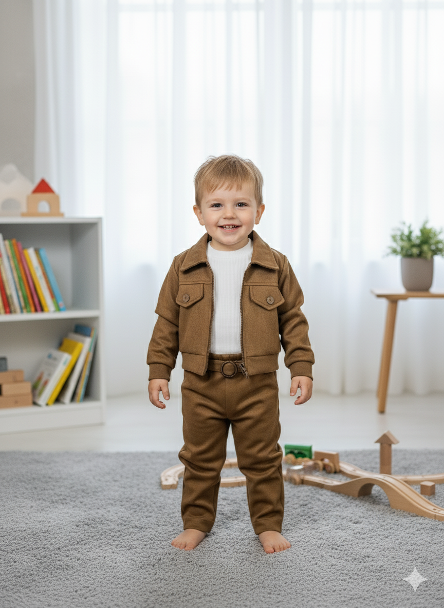 Süet Ceket Pantalon Takım 