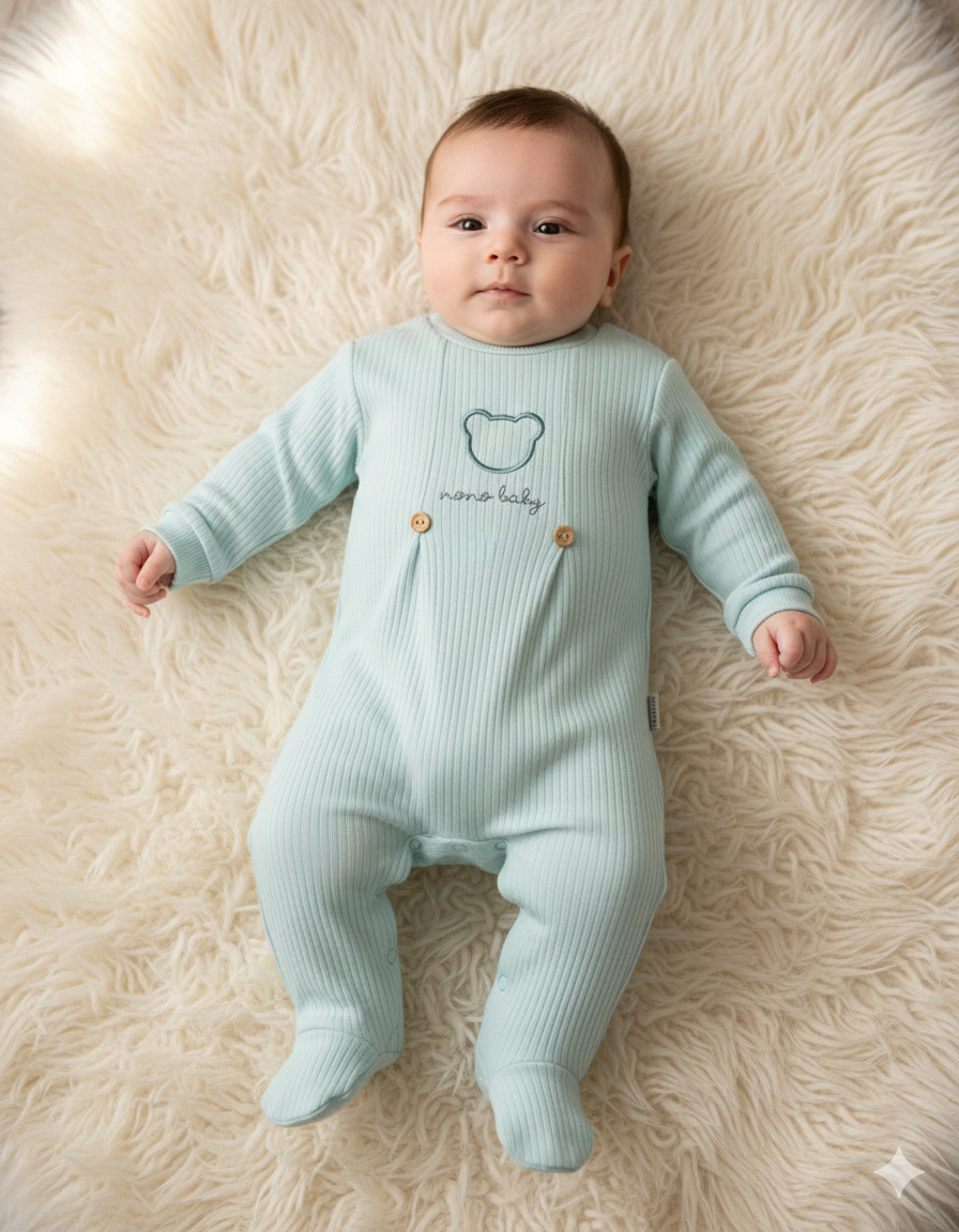 Mono Baby Min Yeşili Ayaklı Tulum