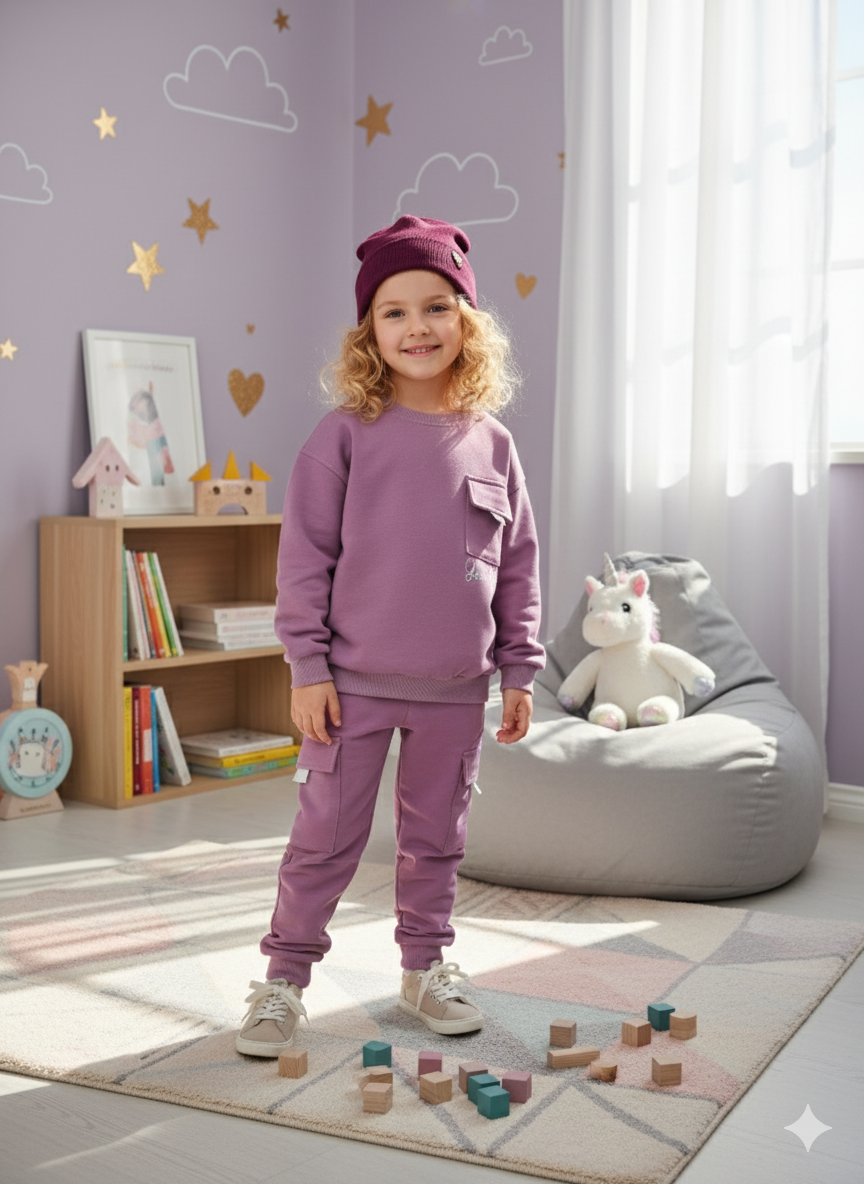 Mor Kargo Cepli Kız Takım